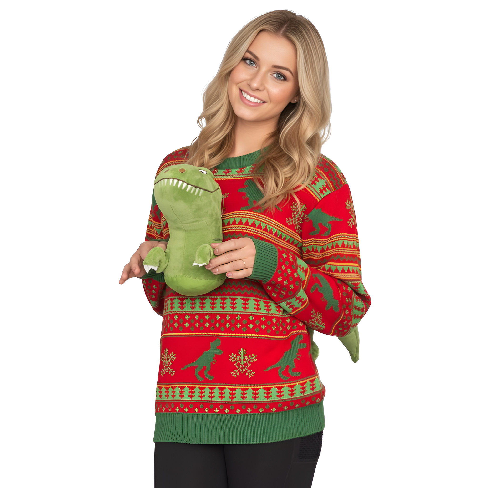 3D T Rex Adult Ugly Christmas Sweater