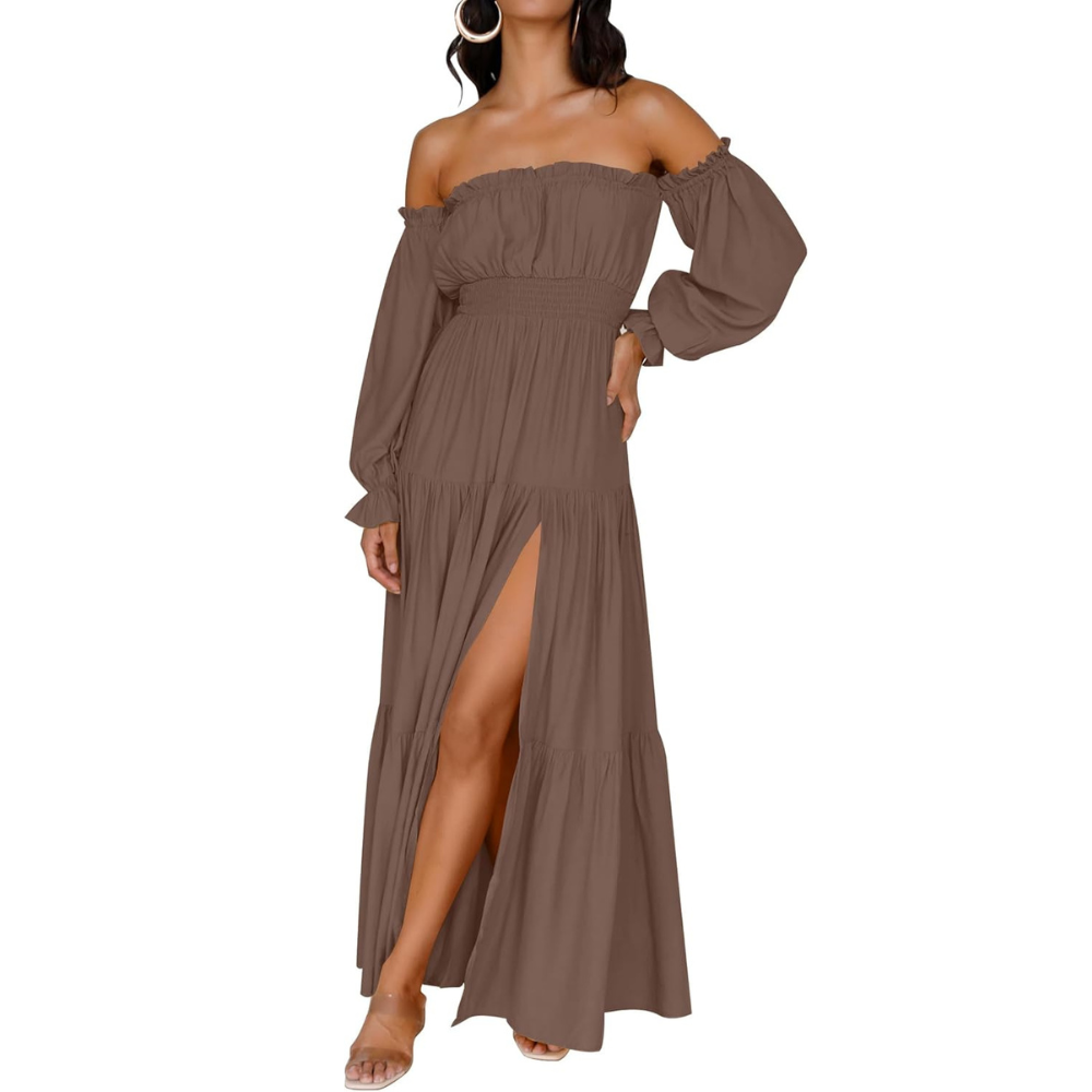 A Line Maxi Dress Dresses Off Shoulder Boho For Women