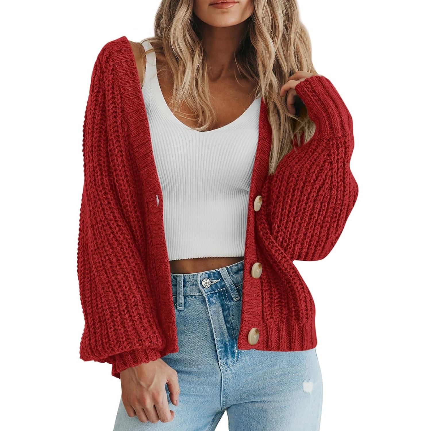 Casual Knit Open Front Cardigan Sweater For Women