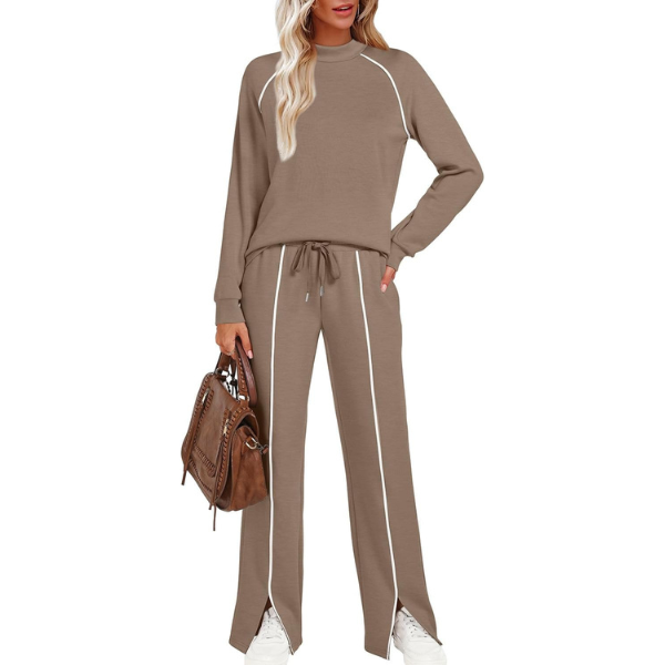  Lounge Sets for Women 2 Piece Fall Outfits 2025 Wide Leg Pant Matching Sets Womens Clothing