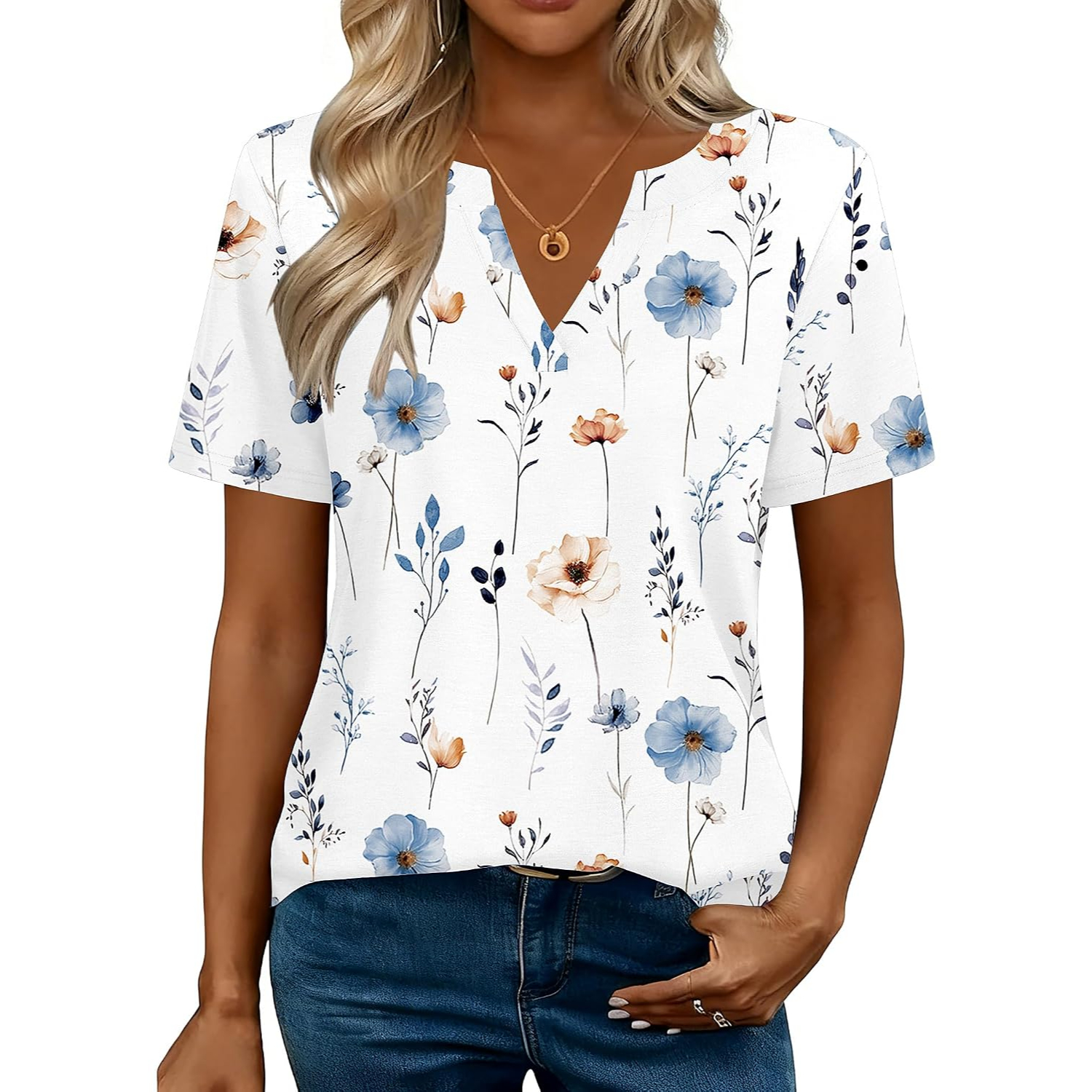 Casual Short Sleeve Tee Shirt Top For Women