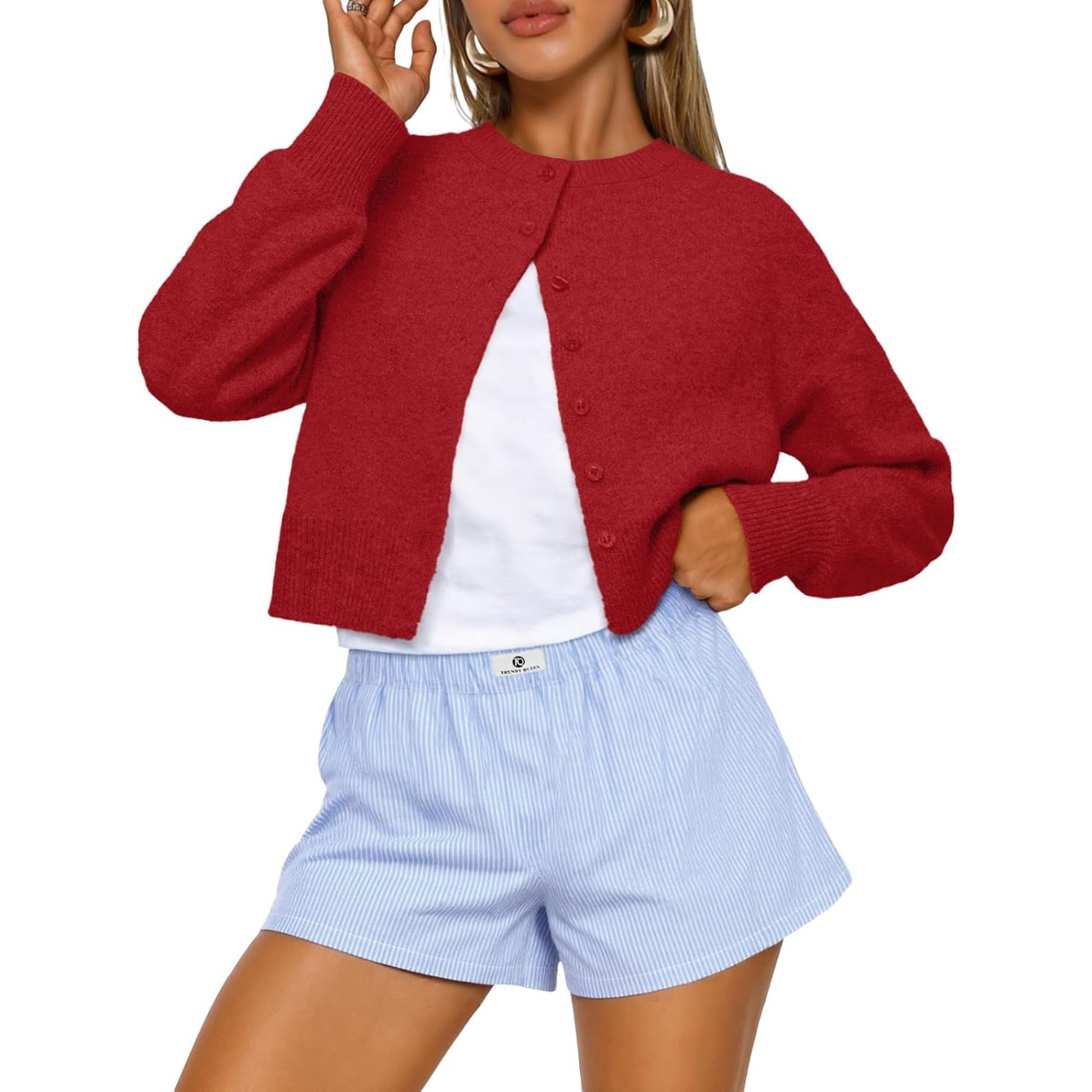 Casual Button Down Knit Sweater For Women