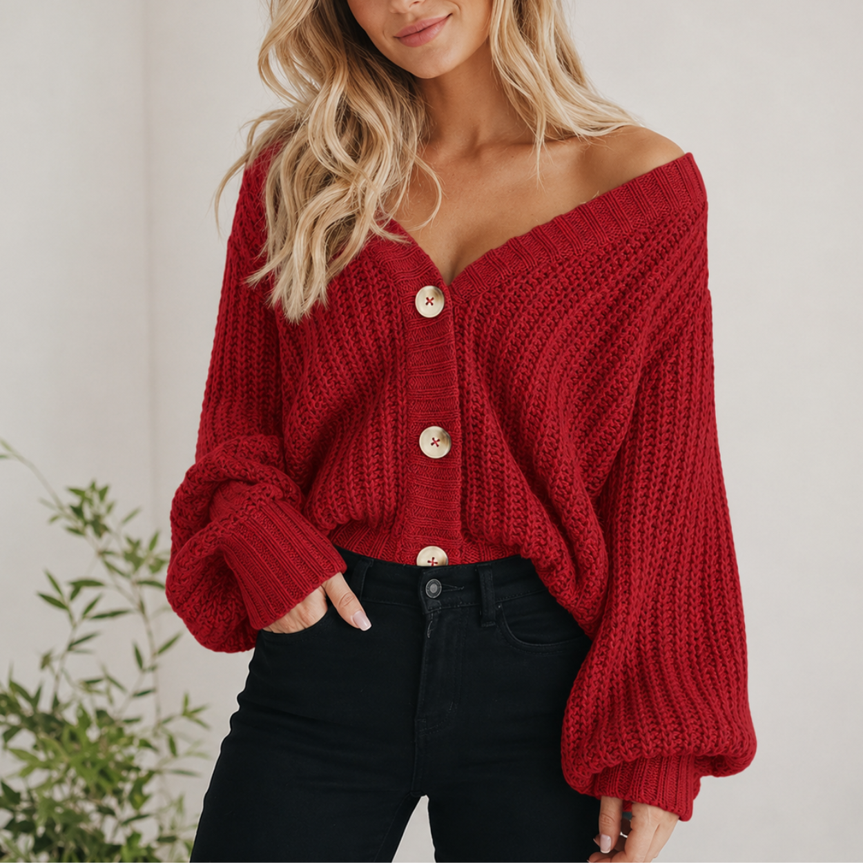 Casual Knit Open Front Cardigan Sweater For Women