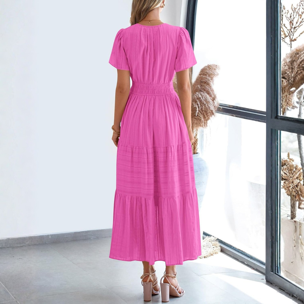 Summer Casual Boho Beach Dress With Pockets For Women