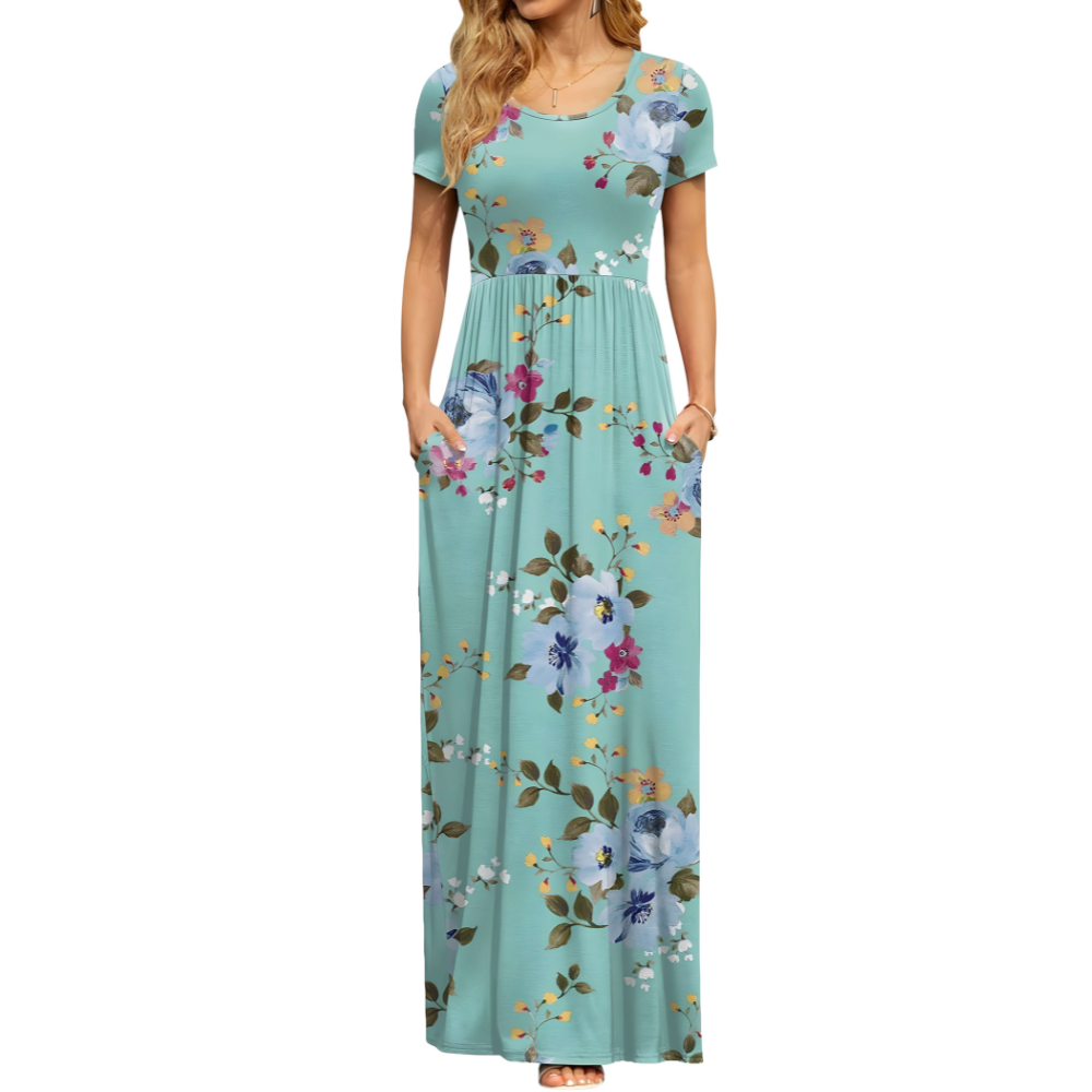 Casual Long Sleeve Maxi Pockets Dress For Women
