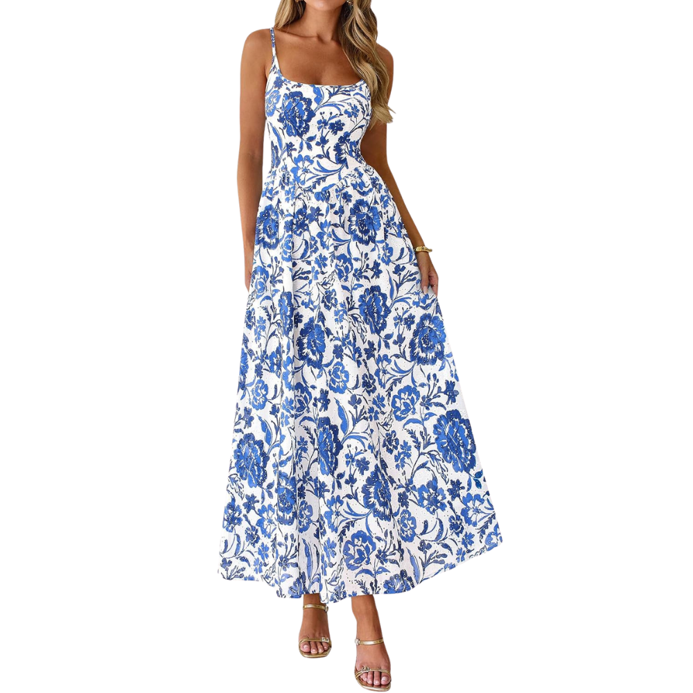 Spring And Summer Boho Eyelet Floral Beach Maxi For Women