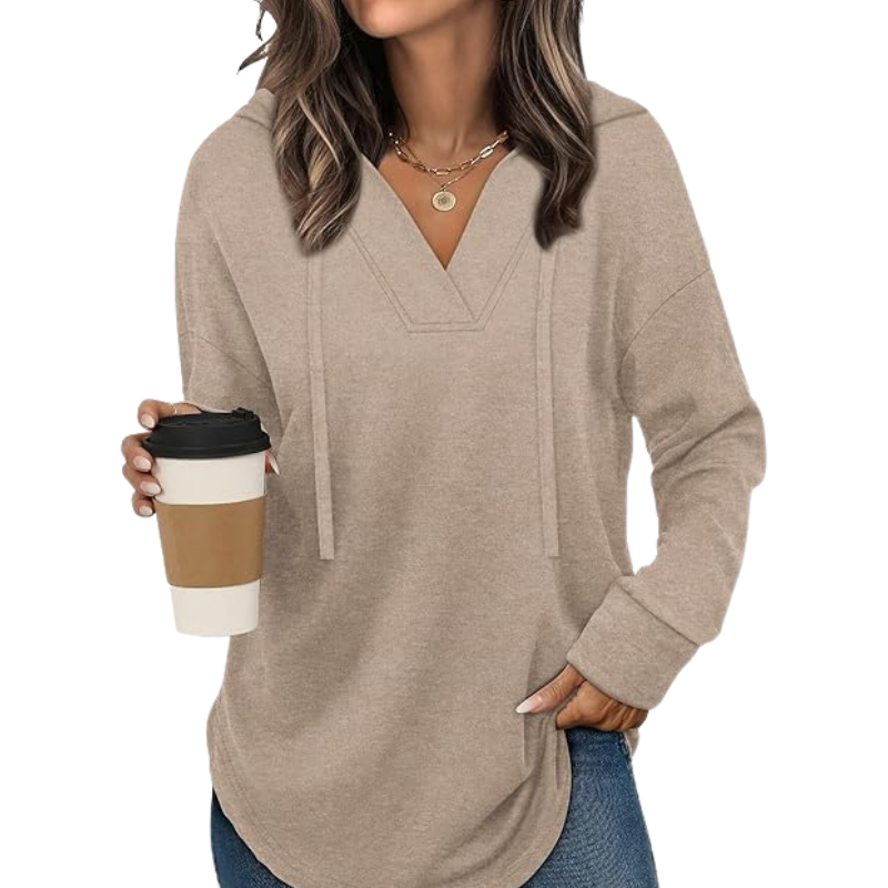 Hoodies For Women Trendy Fall Fashion V Neck Oversized Sweatshirt 