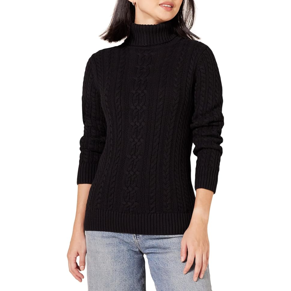 Women's Fisherman Cable Turtleneck Sweater
