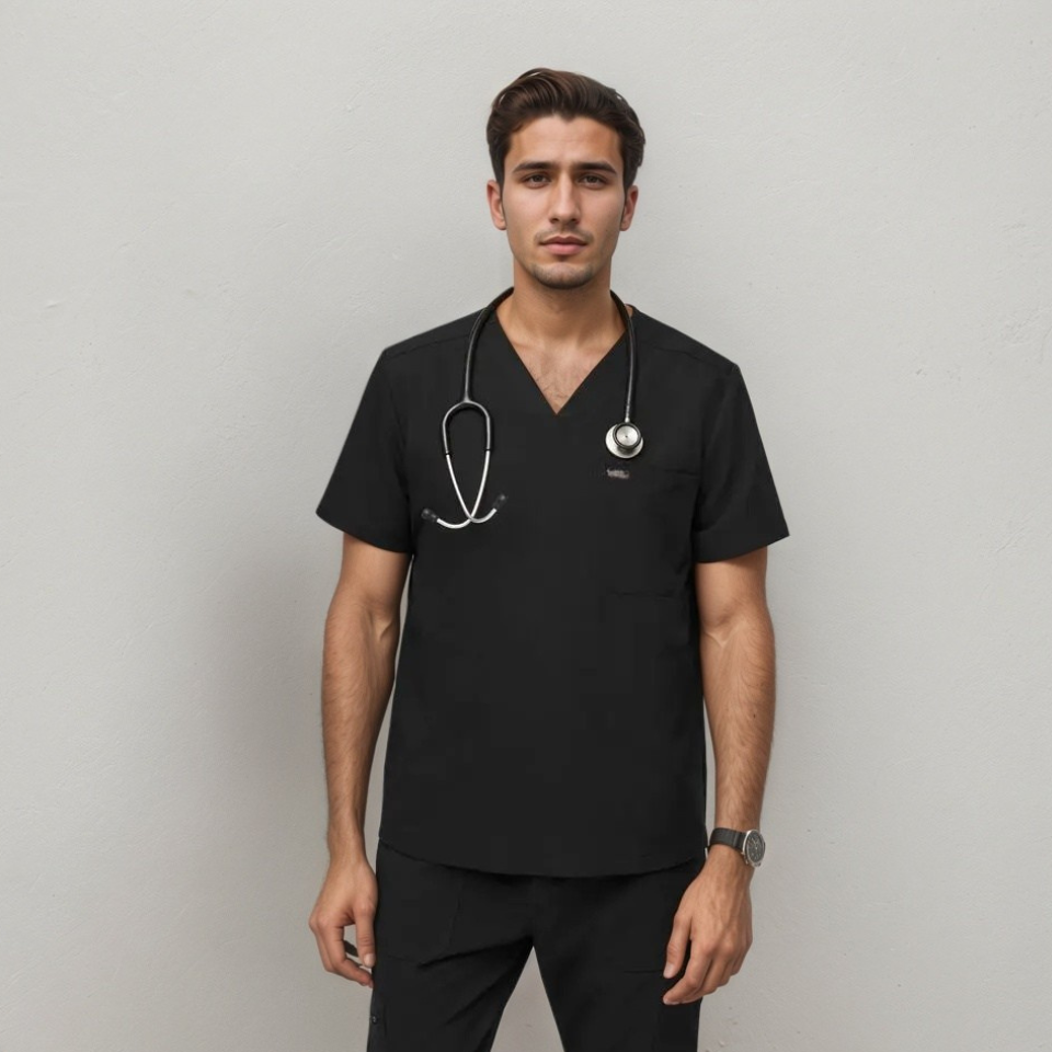 Men Three Pocket Scrub Top