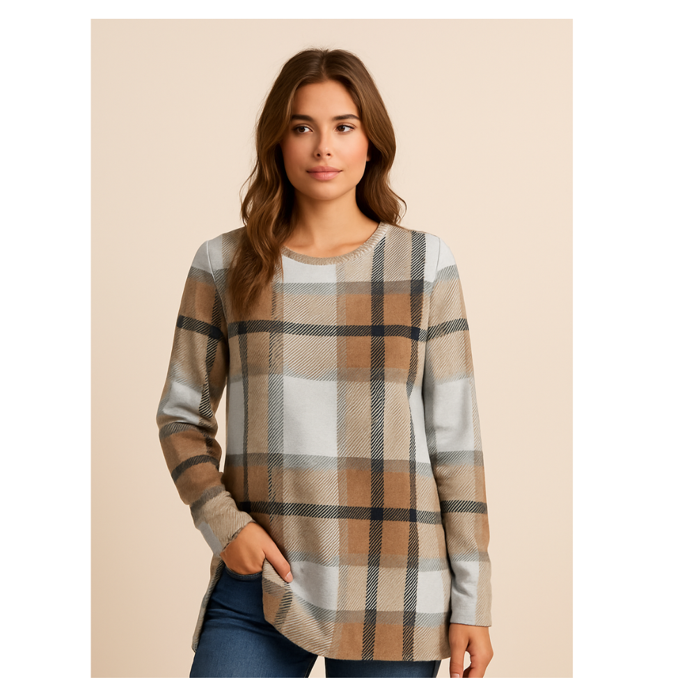 Women’s Side Split Tunic Sweatshirt Long Sleeve Pullover