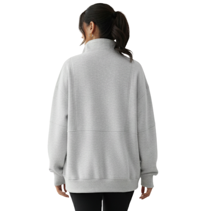 Quarter Zip Oversized Fleece Sweatshirt Cozy Pullover Hoodie