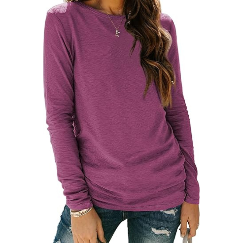 Women’s Plus Size Long Sleeve Crewneck Casual Basic Fall Spring Top