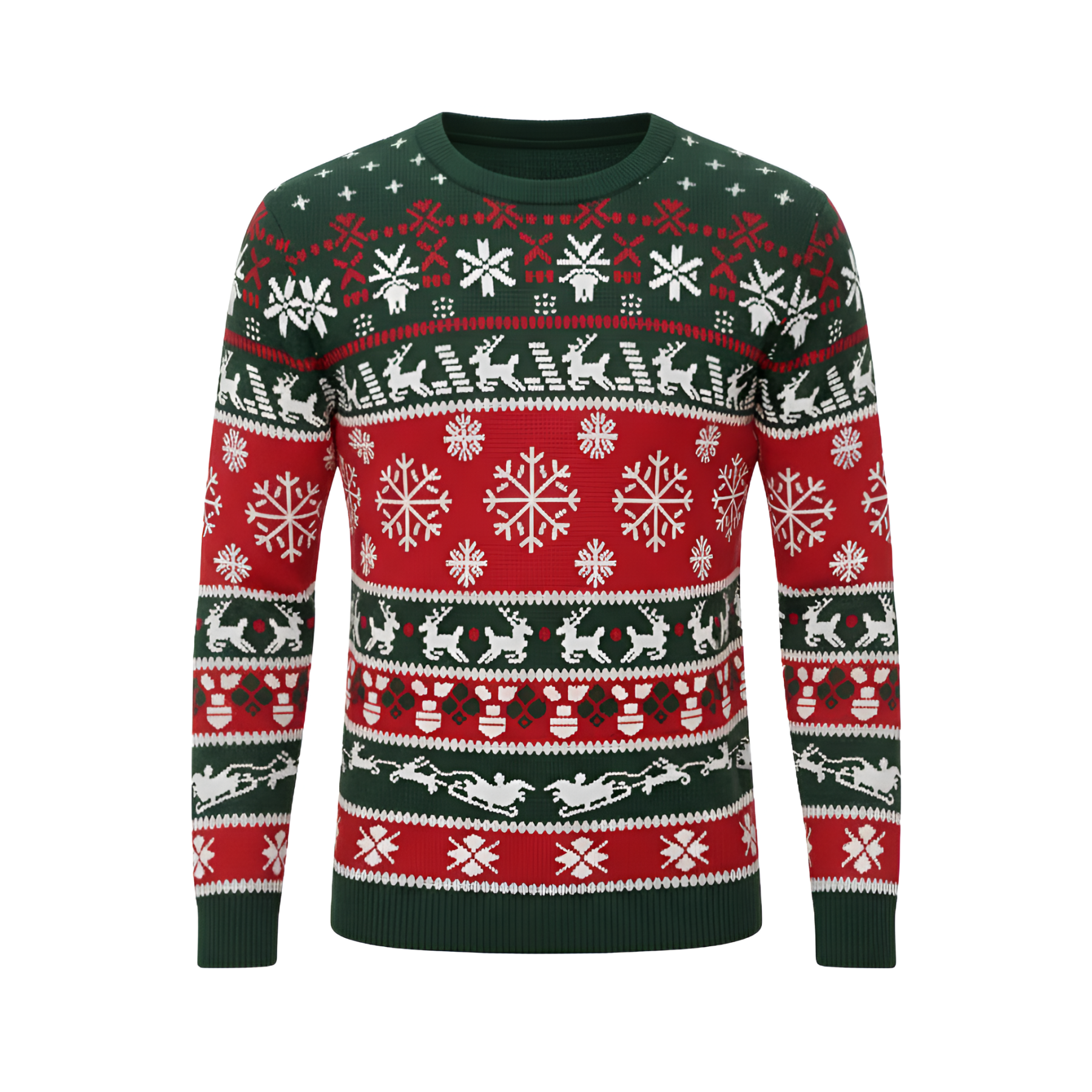 Ugly Christmas Sweater Santa Clause Reindeer Knitted Long Sleeve Sweaters