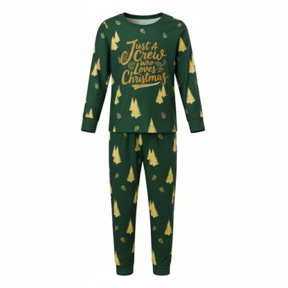 Green and Golden Tree Print Family Matching Pajama Sets