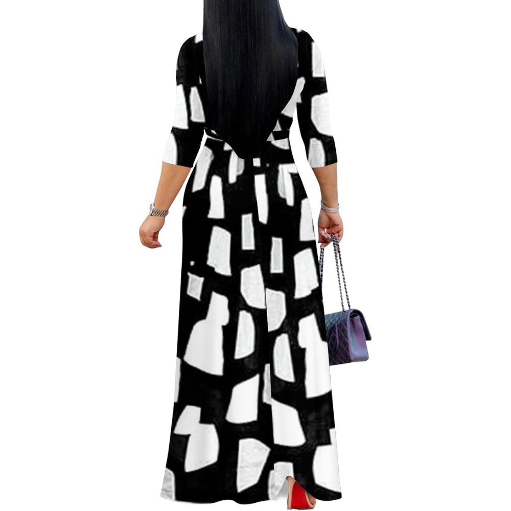 Casual And Summer V Neck Maxi Dress Pockets For Women