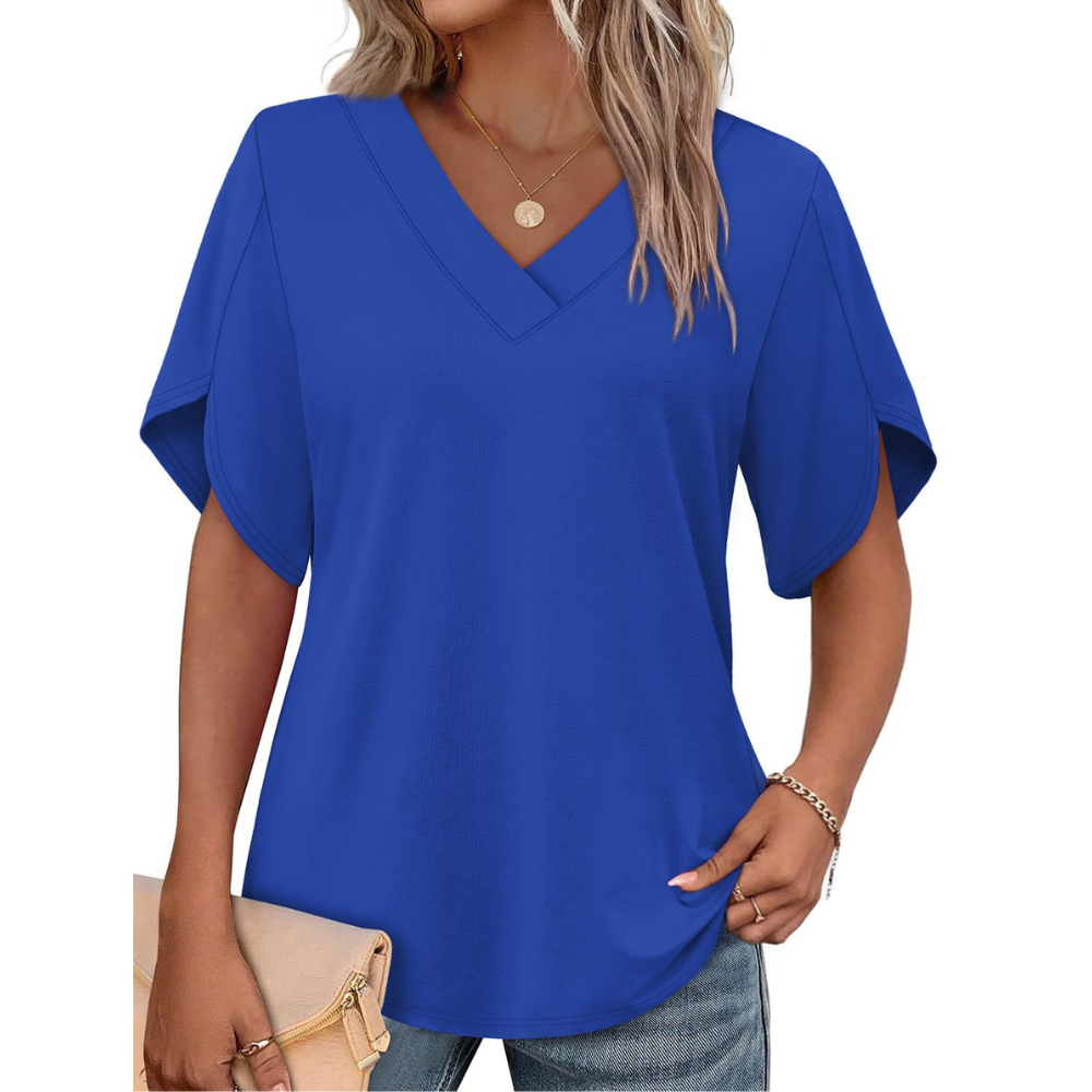 Summer Short Petal Sleeve T Shirts For Women