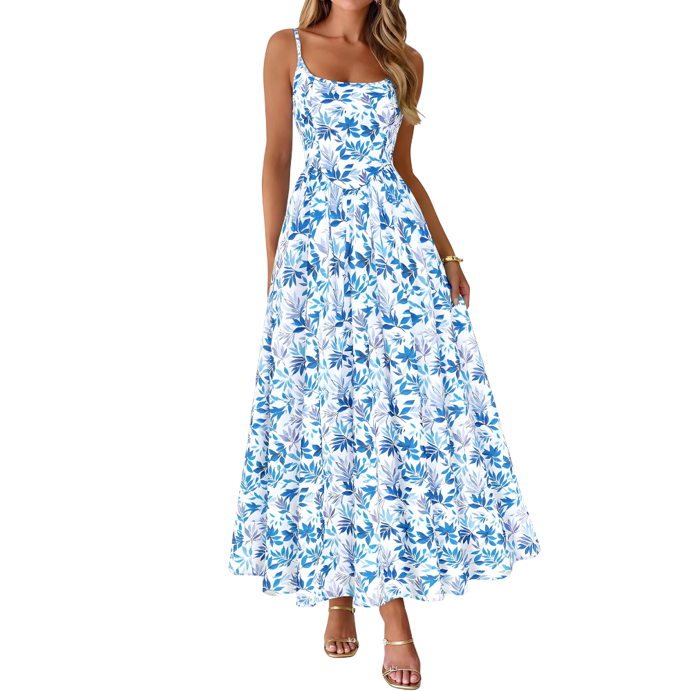 Spring And Summer Boho Eyelet Floral Beach Maxi For Women