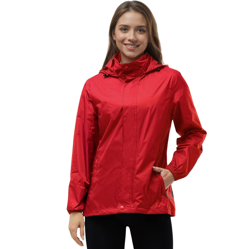 Women Waterproof Packable Rain Jacket with Hood for Travel