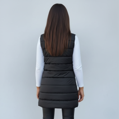 Women Long Hooded Puffer Vest