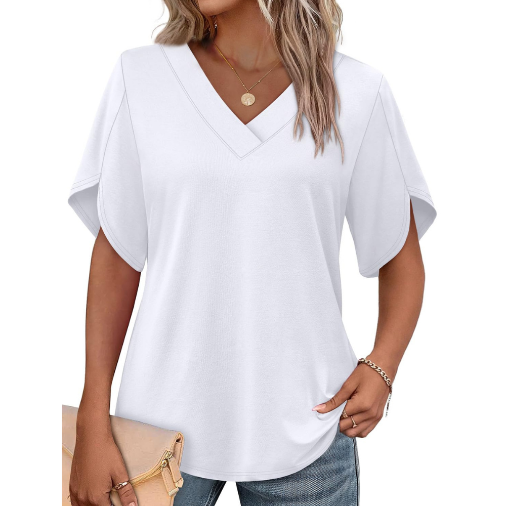 Summer Short Petal Sleeve T Shirts For Women