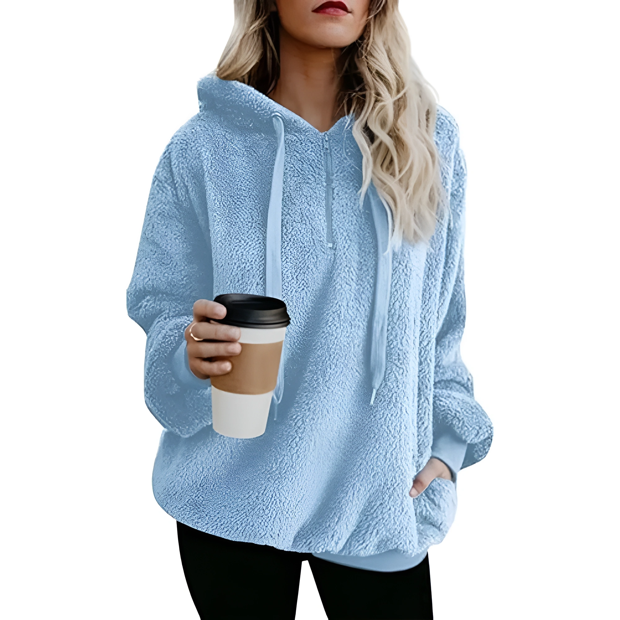 Oversized Long Sleeve Pullover Hoodies With Pocket For Women