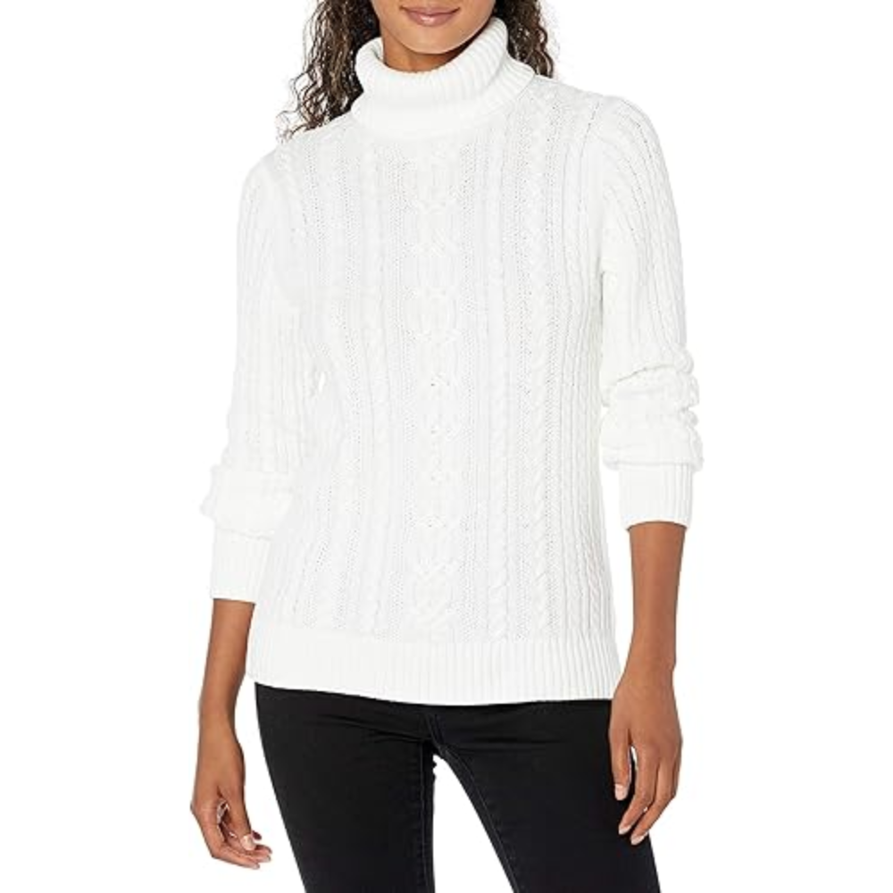 Women's Fisherman Cable Turtleneck Sweater