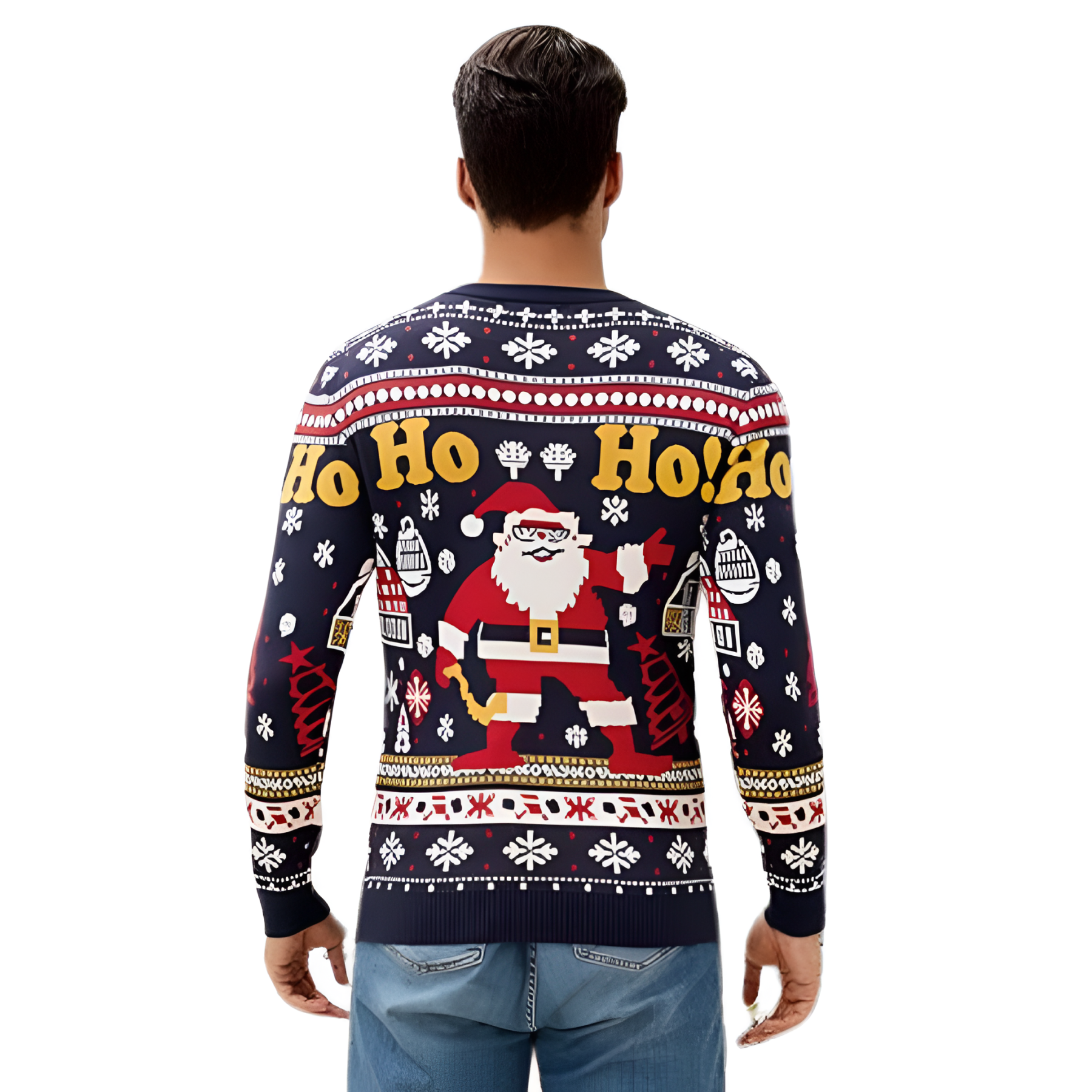 Ugly Christmas Sweater Santa Clause Reindeer Knitted Long Sleeve Sweaters