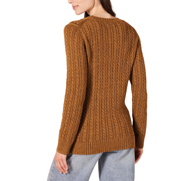 womens Fisherman Cable Crewneck Sweater