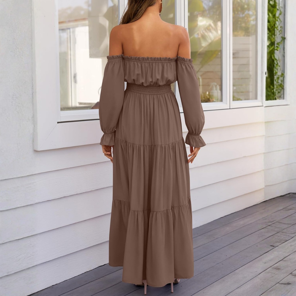 A Line Maxi Dress Dresses Off Shoulder Boho For Women