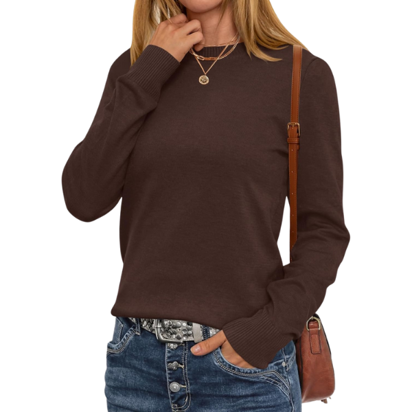 Women Long Sleeve Lightweight Crewneck Soft Basic Knit Loose Fit Pullover Top 2025 Fall Trendy Outfits