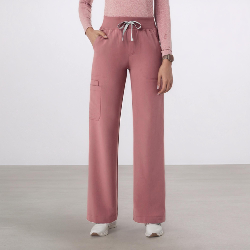 High Waisted Wide Scrub Pants for Women