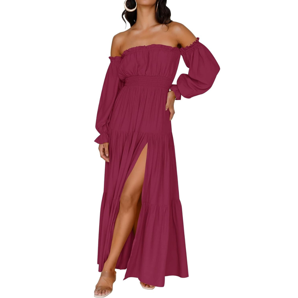 A Line Maxi Dress Dresses Off Shoulder Boho For Women