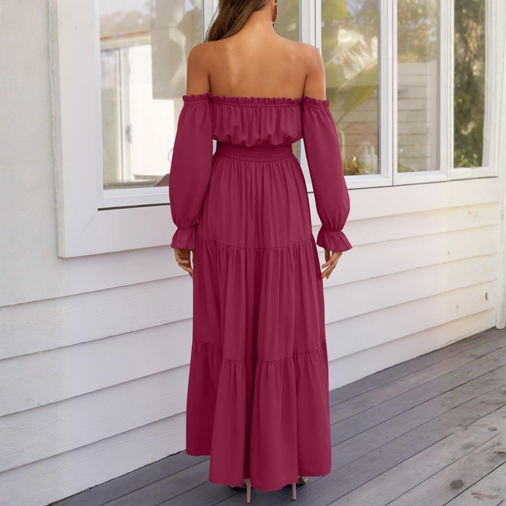 A Line Maxi Dress Dresses Off Shoulder Boho For Women