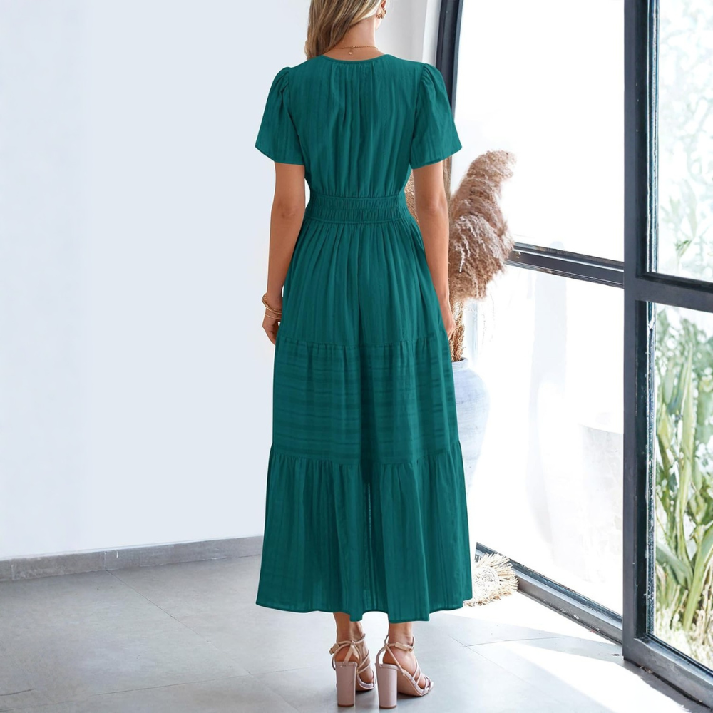 Summer Casual Boho Beach Dress With Pockets For Women