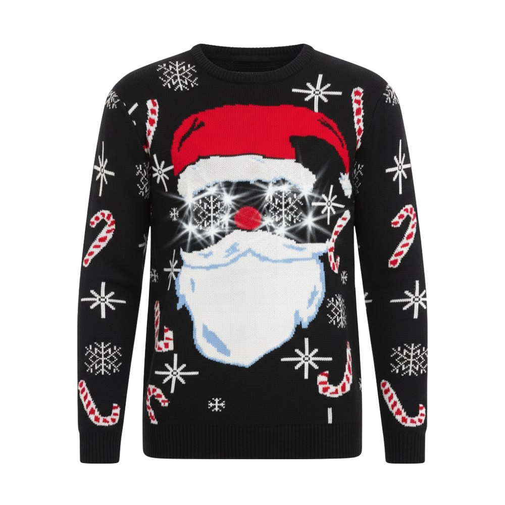 Ugly Christmas Sweater With Santa Design Print