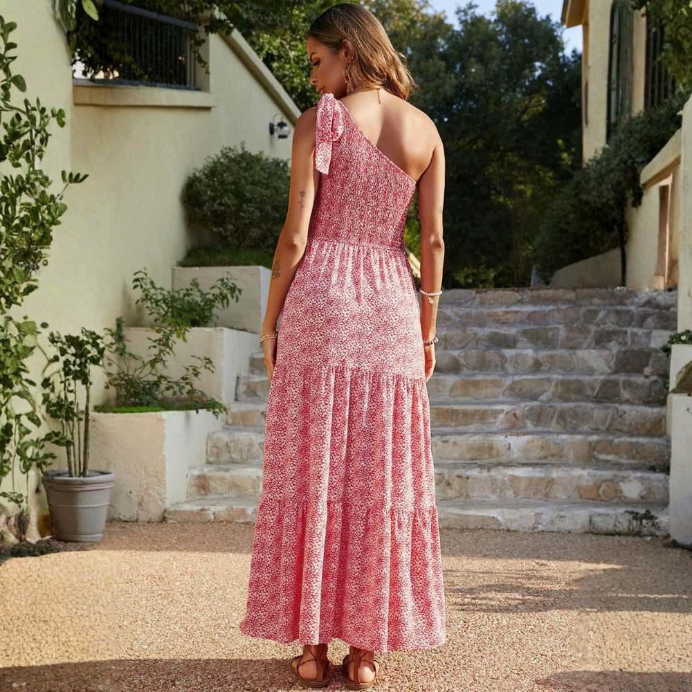 Summer Floral Ruffled Sleeveless Bohemian Maxi Dress For Women