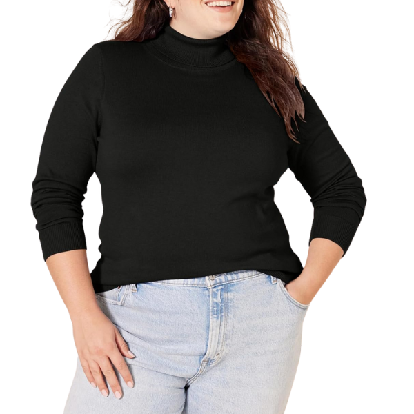 Womens Classic-Fit Lightweight Long-Sleeve Turtleneck Sweater