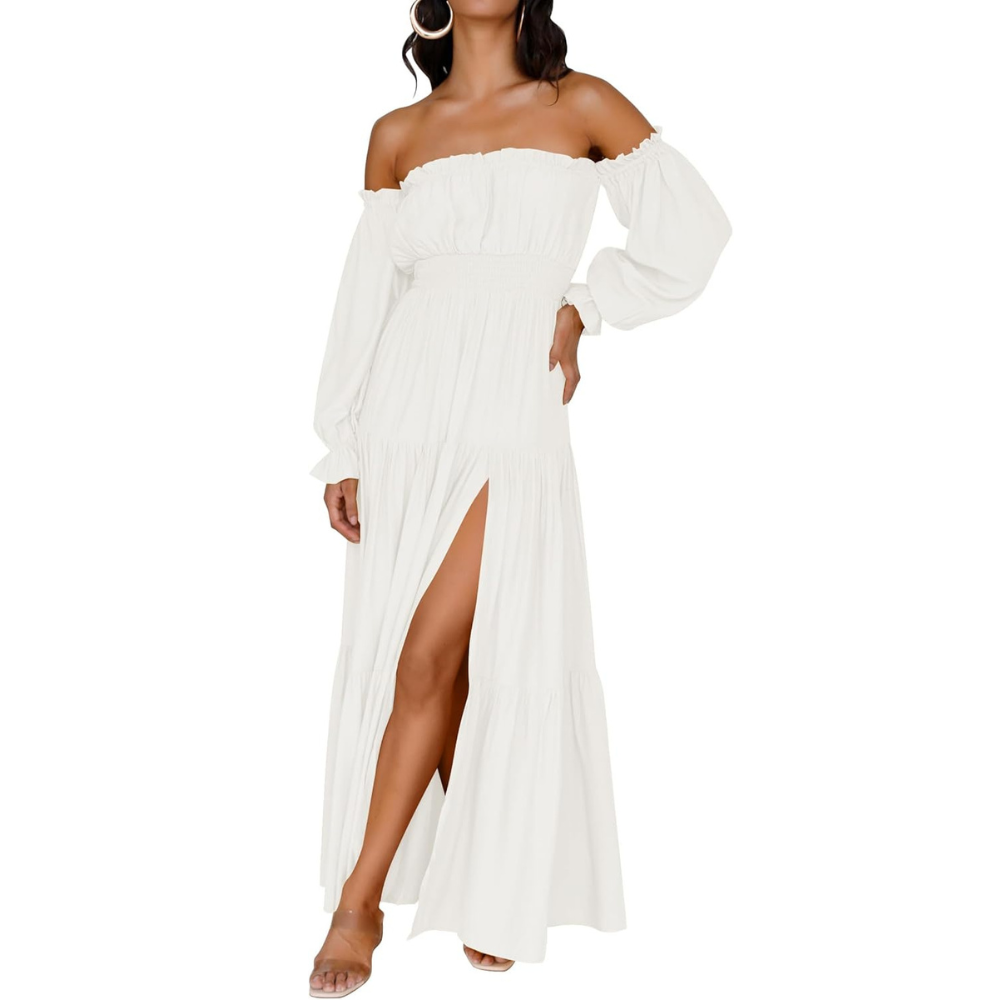 A Line Maxi Dress Dresses Off Shoulder Boho For Women