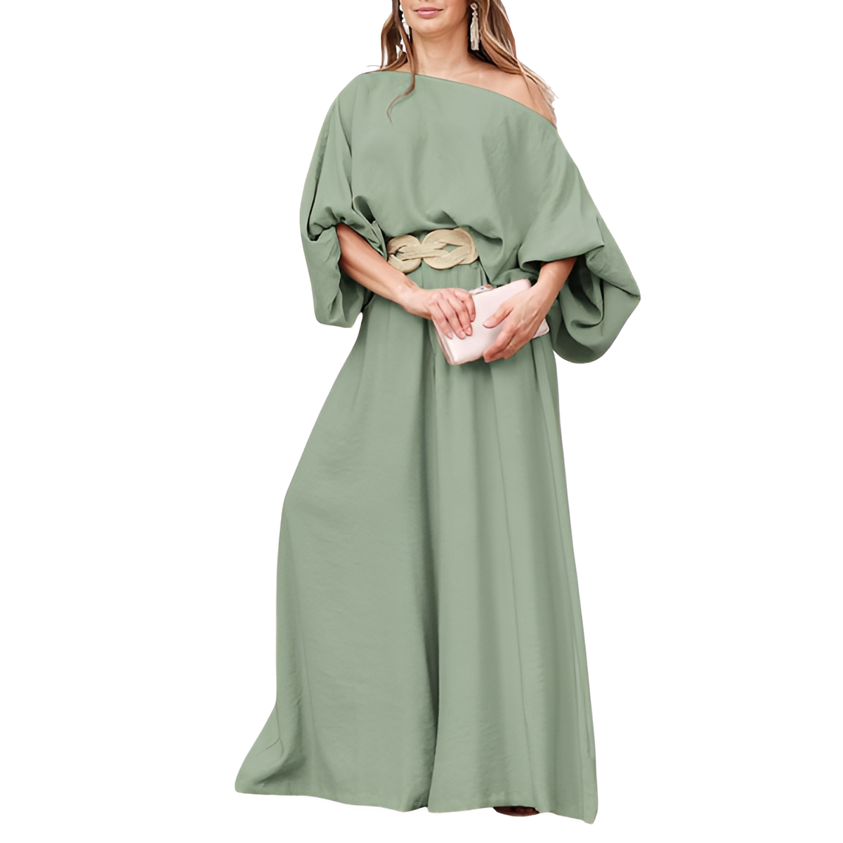 Two Piece Set With Flowy Pants And Top For Women