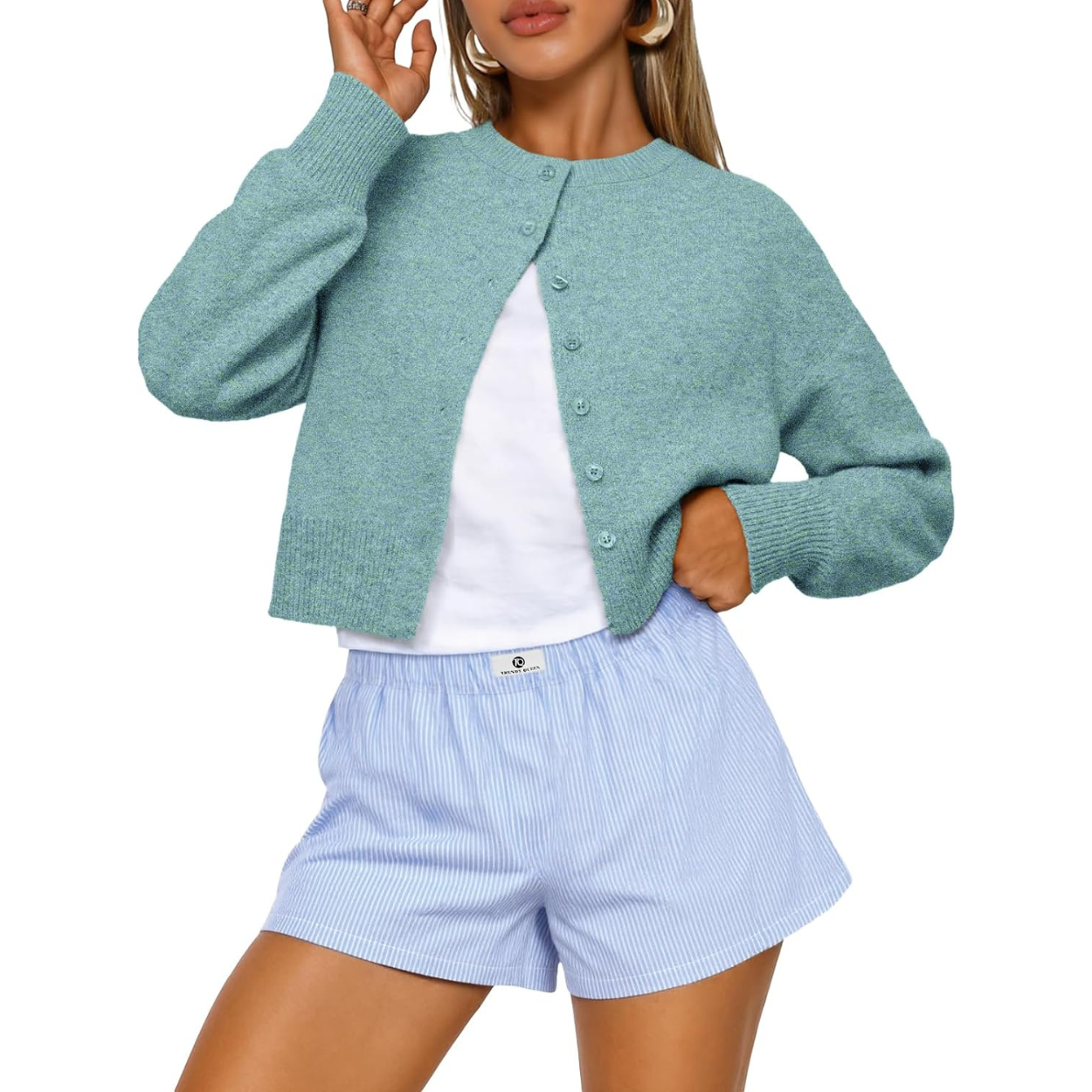 Casual Button Down Knit Sweater For Women