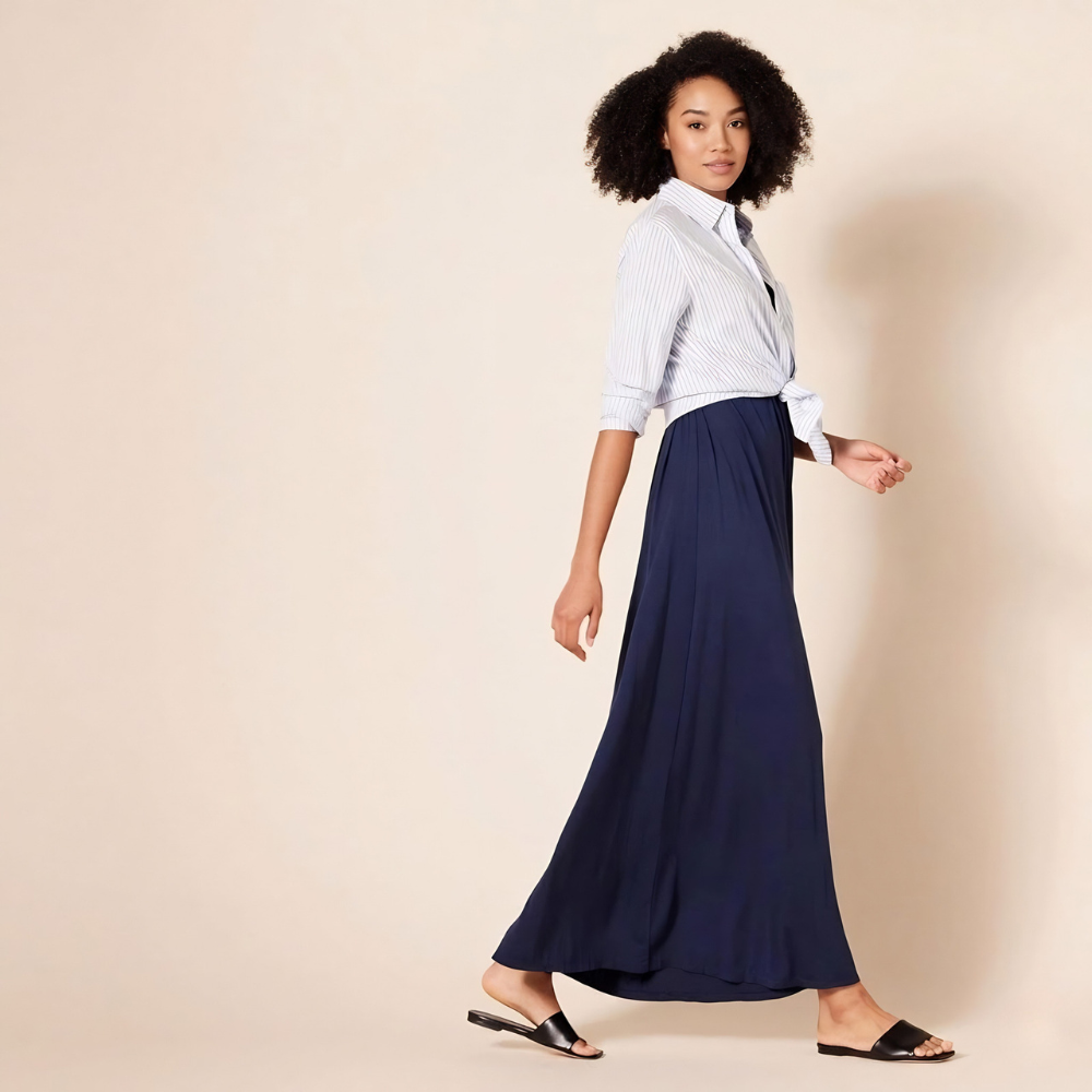 V Neck Short Sleeve Maxi Dress For Women