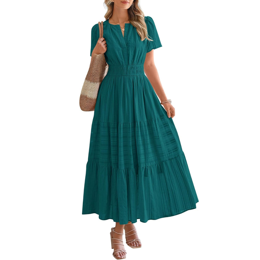 Summer Casual Boho Beach Dress With Pockets For Women