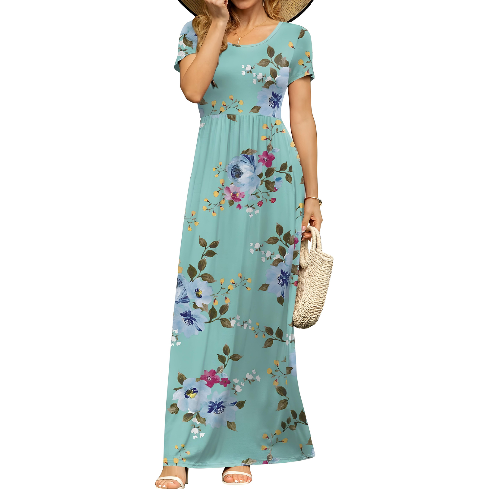 Casual Long Sleeve Maxi Pockets Dress For Women