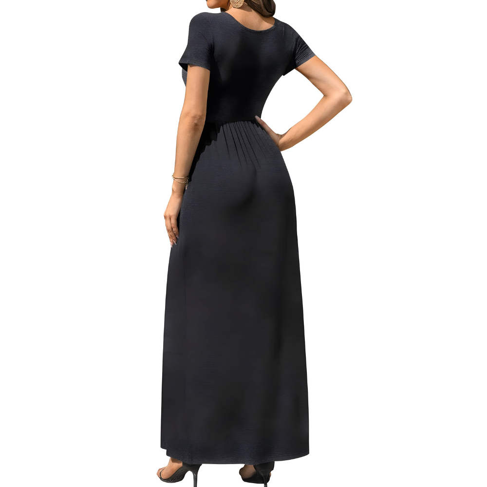 Casual Long Sleeve Maxi Pockets Dress For Women