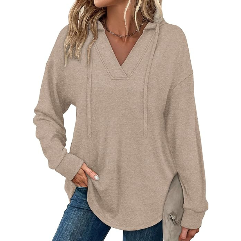 Hoodies For Women Trendy Fall Fashion V Neck Oversized Sweatshirt 