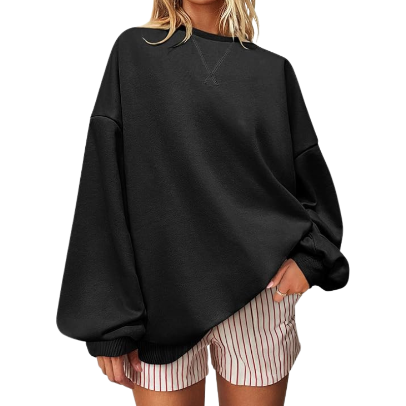 Women Oversized Striped Crewneck Sweatshirt Long Sleeve