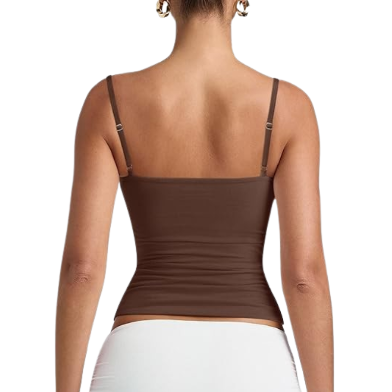 Women's Basic Double Lined Scoop Neck Tank Tops