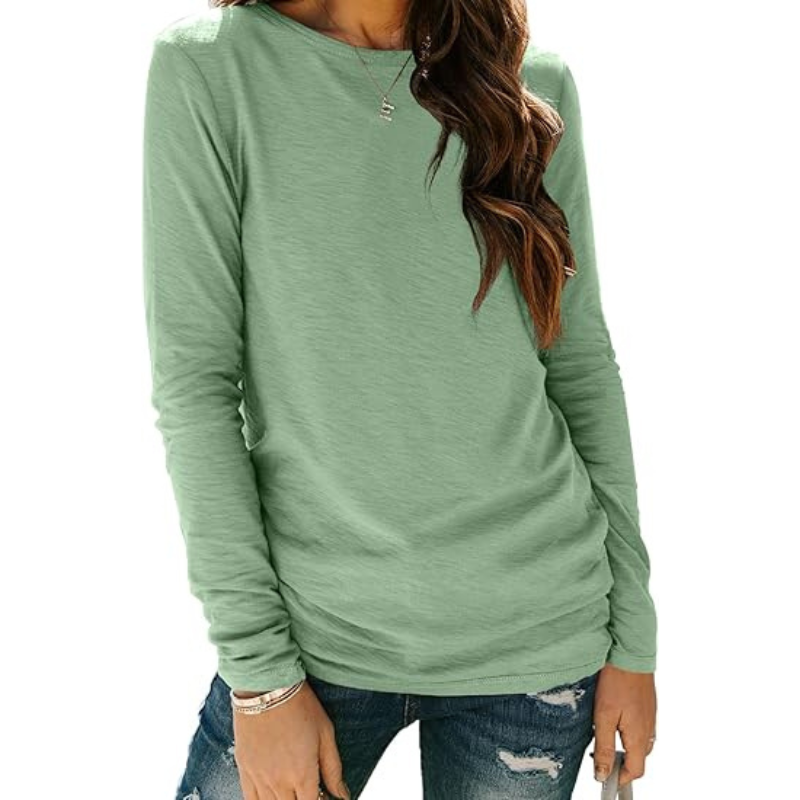 Women’s Plus Size Long Sleeve Crewneck Casual Basic Fall Spring Top