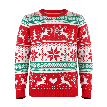 Christmas Sweater With Festive Winter Design