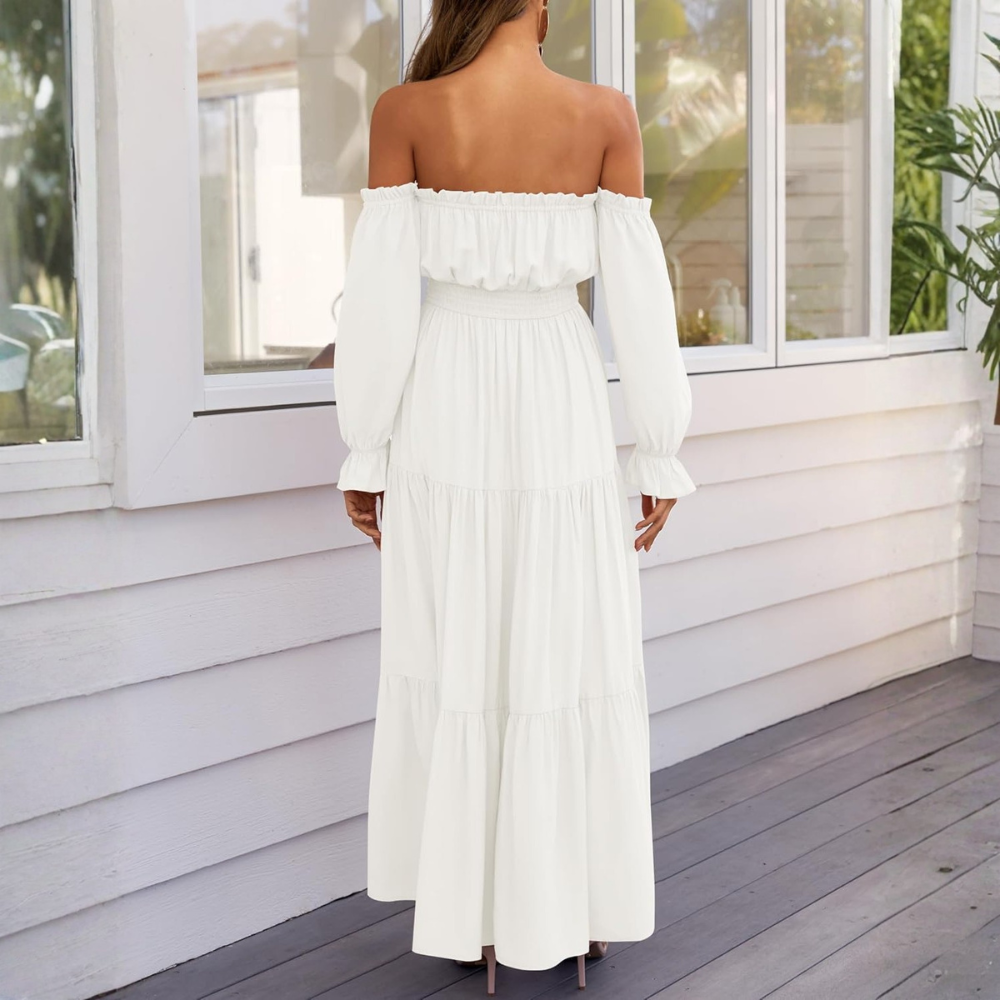A Line Maxi Dress Dresses Off Shoulder Boho For Women